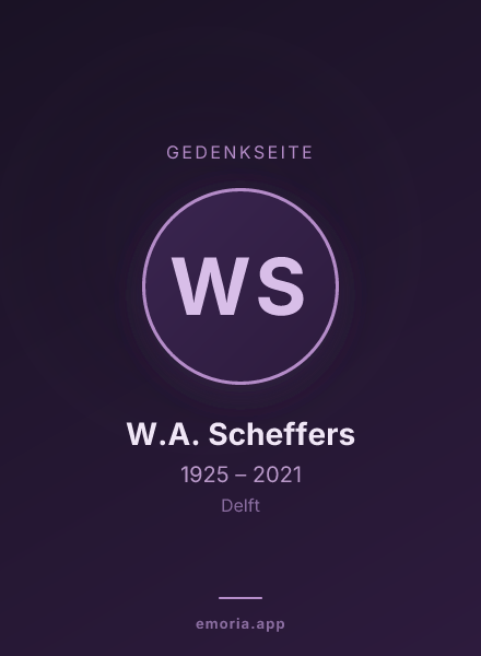 Gedenkportrait von W.A. Scheffers