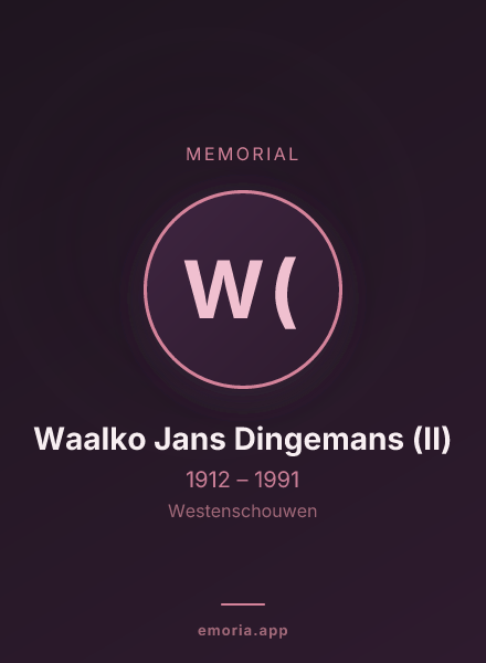 Memorial portrait of Waalko Jans Dingemans (II)