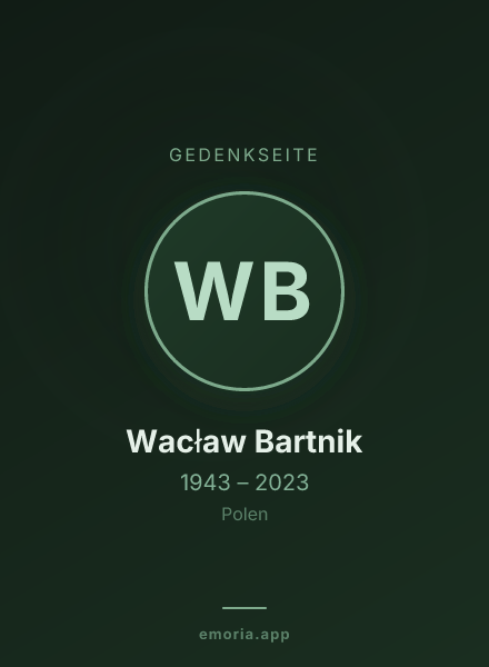 Gedenkportrait von Wacław Bartnik