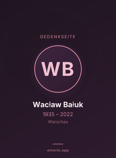 Gedenkportrait von Wacław Bałuk