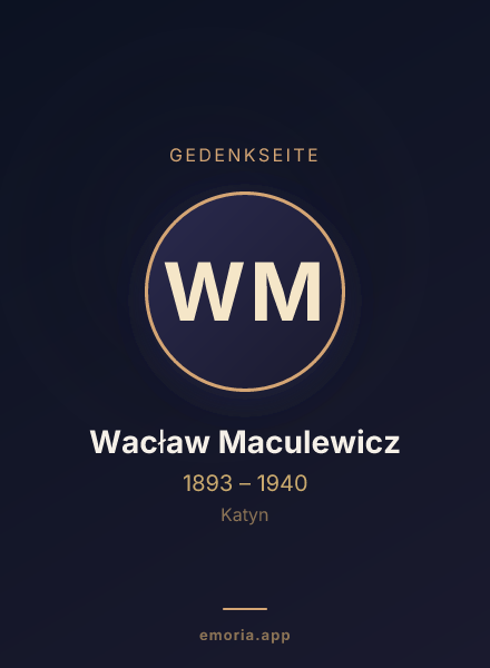 Gedenkportrait von Wacław Maculewicz