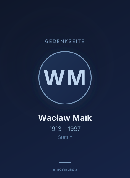 Gedenkportrait von Wacław Maik