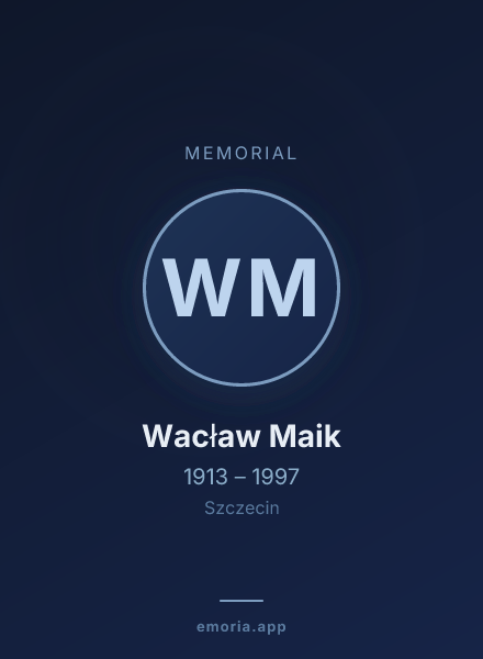 Memorial portrait of Wacław Maik