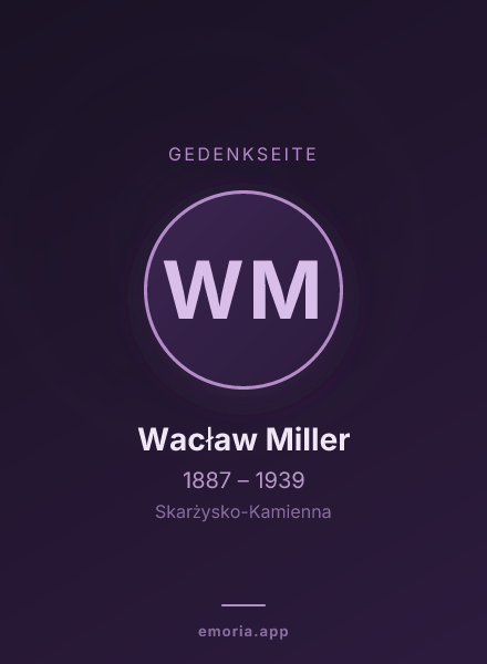Gedenkportrait von Wacław Miller