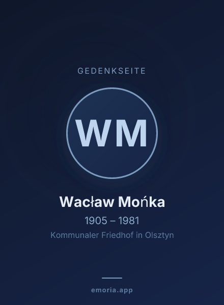 Gedenkportrait von Wacław Mońka