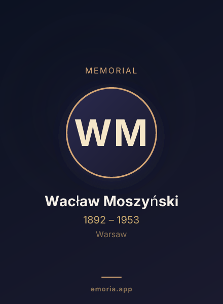 Memorial portrait of Wacław Moszyński