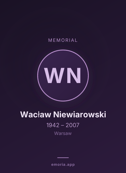 Memorial portrait of Wacław Niewiarowski