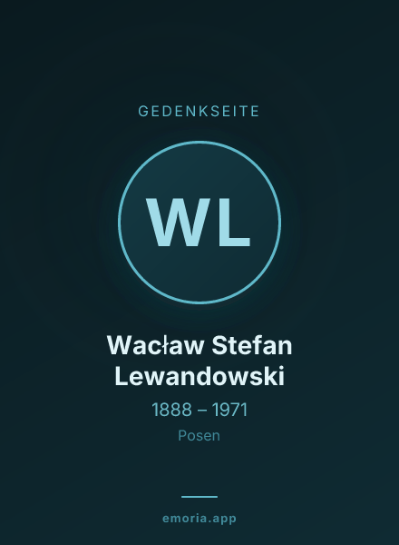 Gedenkportrait von Wacław Stefan Lewandowski