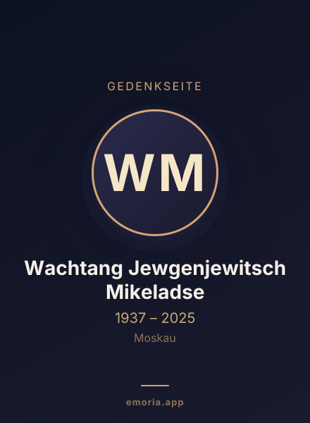 Gedenkportrait von Wachtang Jewgenjewitsch Mikeladse