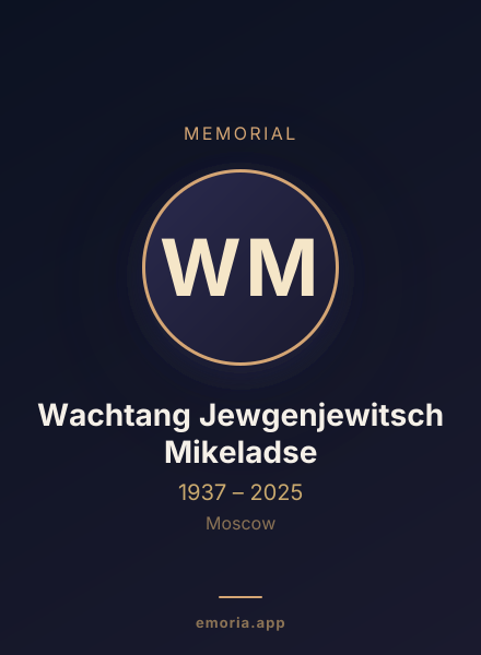 Memorial portrait of Wachtang Jewgenjewitsch Mikeladse