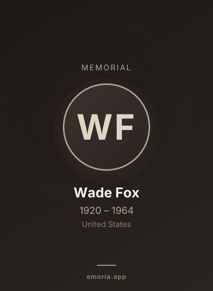 Memorial portrait of Wade Fox