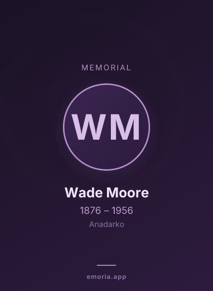 Memorial portrait of Wade Moore