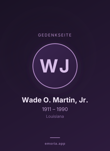 Gedenkportrait von Wade O. Martin, Jr.
