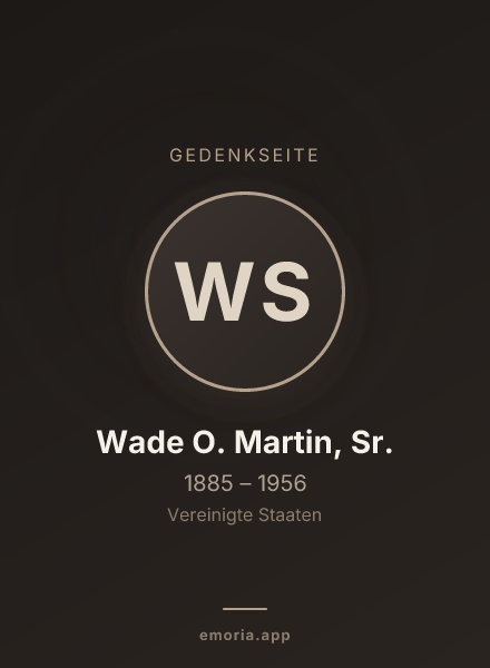 Gedenkportrait von Wade O. Martin, Sr.