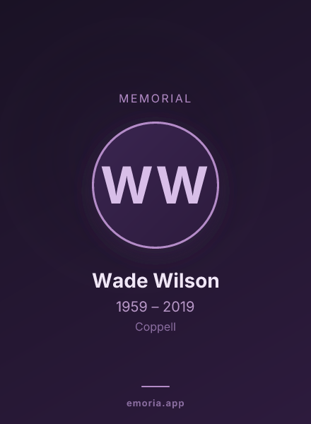 Memorial portrait of Wade Wilson