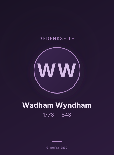 Gedenkportrait von Wadham Wyndham
