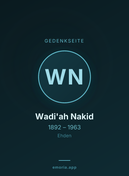 Gedenkportrait von Wadi'ah Nakid