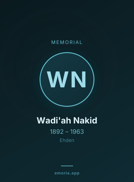 Memorial portrait of Wadi'ah Nakid