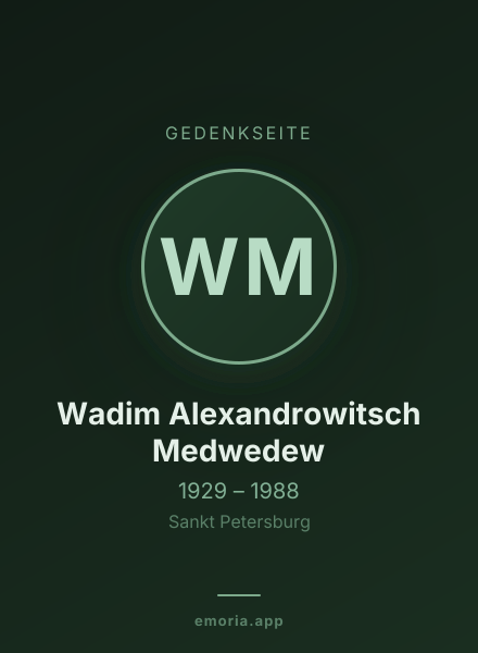 Gedenkportrait von Wadim Alexandrowitsch Medwedew