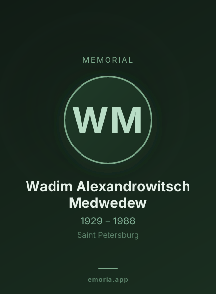 Memorial portrait of Wadim Alexandrowitsch Medwedew