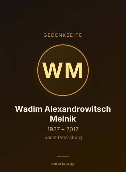Gedenkportrait von Wadim Alexandrowitsch Melnik