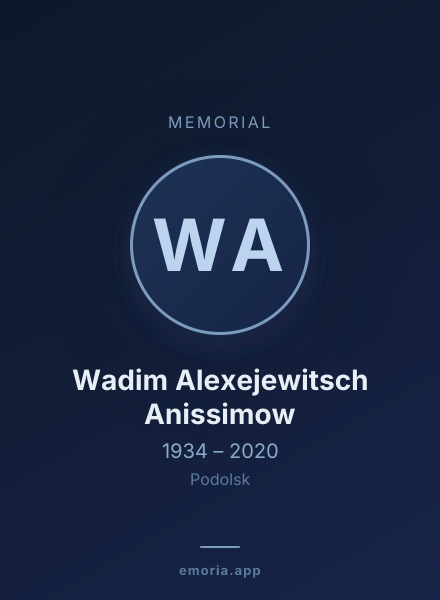 Memorial portrait of Wadim Alexejewitsch Anissimow