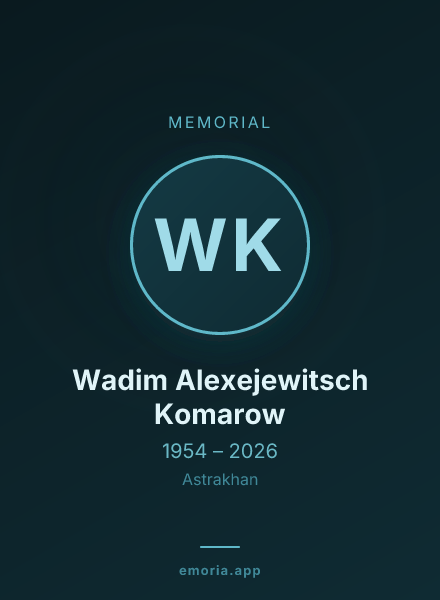 Memorial portrait of Wadim Alexejewitsch Komarow