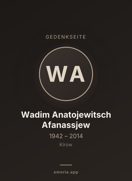 Gedenkportrait von Wadim Anatojewitsch Afanassjew