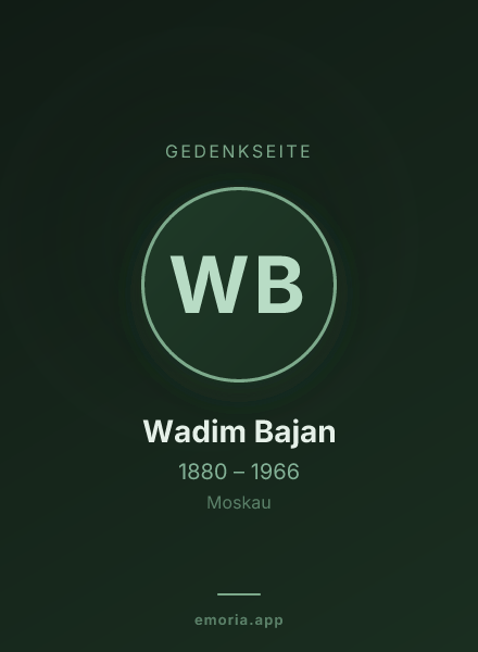 Gedenkportrait von Wadim Bajan