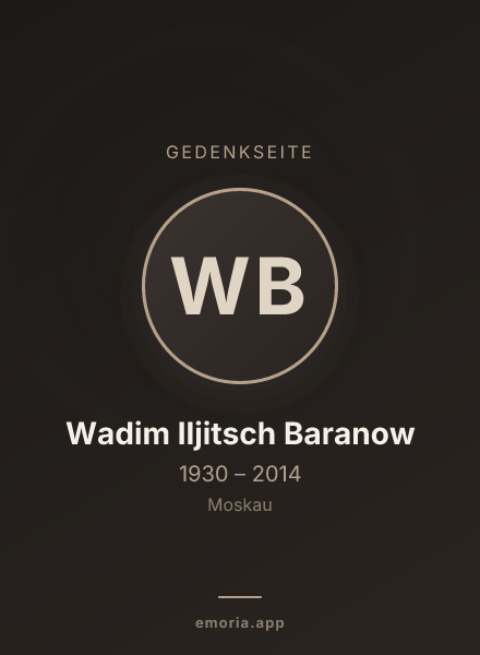 Gedenkportrait von Wadim Iljitsch Baranow