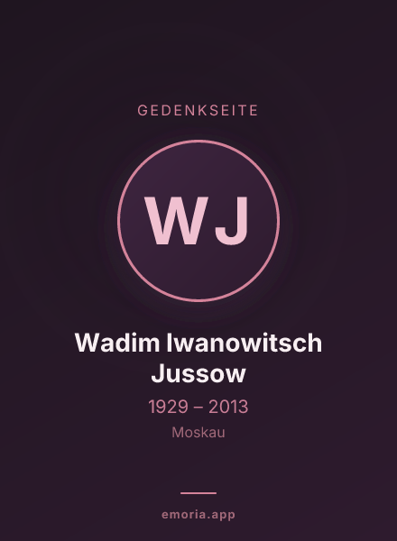 Gedenkportrait von Wadim Iwanowitsch Jussow