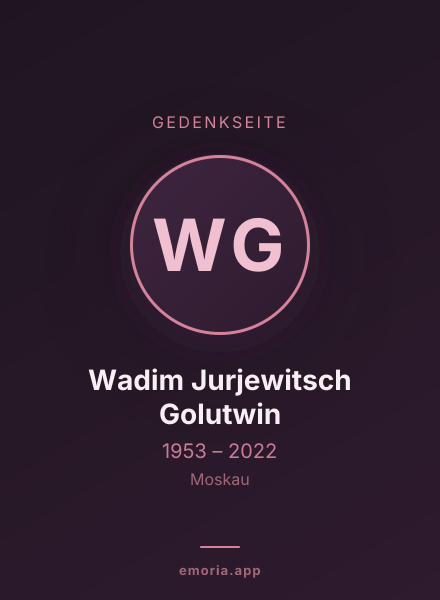 Gedenkportrait von Wadim Jurjewitsch Golutwin