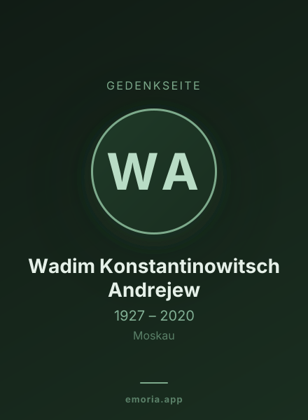 Gedenkportrait von Wadim Konstantinowitsch Andrejew