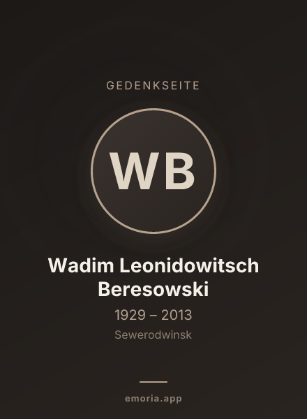 Gedenkportrait von Wadim Leonidowitsch Beresowski