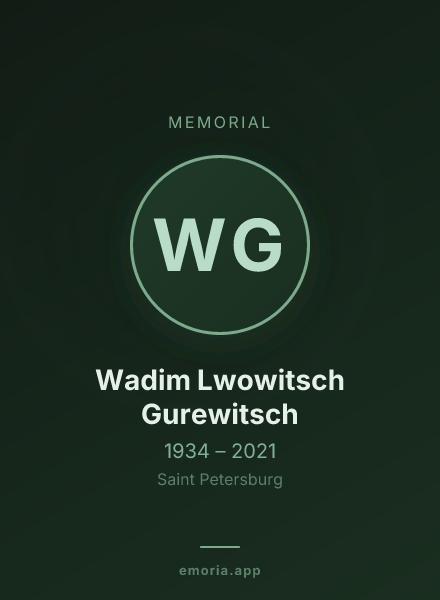 Memorial portrait of Wadim Lwowitsch Gurewitsch