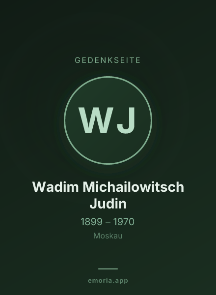 Gedenkportrait von Wadim Michailowitsch Judin