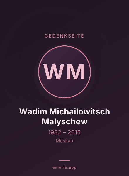 Gedenkportrait von Wadim Michailowitsch Malyschew