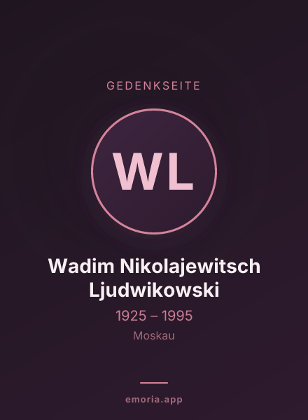 Gedenkportrait von Wadim Nikolajewitsch Ljudwikowski