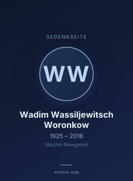 Gedenkportrait von Wadim Wassiljewitsch Woronkow