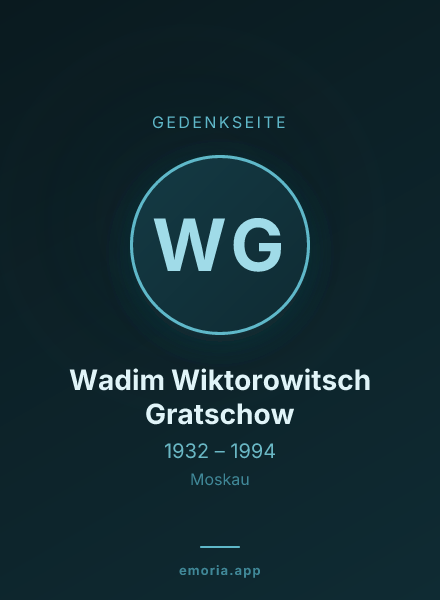 Gedenkportrait von Wadim Wiktorowitsch Gratschow