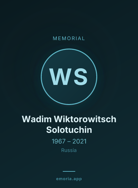 Memorial portrait of Wadim Wiktorowitsch Solotuchin