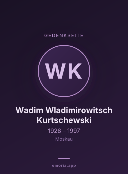Gedenkportrait von Wadim Wladimirowitsch Kurtschewski