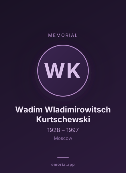 Memorial portrait of Wadim Wladimirowitsch Kurtschewski