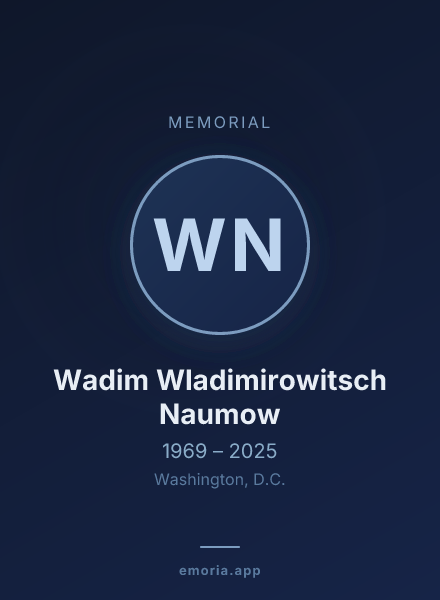Memorial portrait of Wadim Wladimirowitsch Naumow
