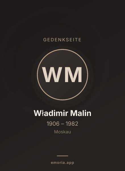 Gedenkportrait von Władimir Malin