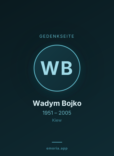 Gedenkportrait von Wadym Bojko