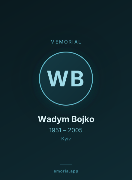 Memorial portrait of Wadym Bojko