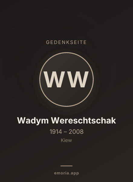 Gedenkportrait von Wadym Wereschtschak