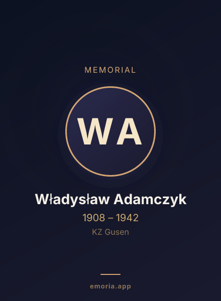 Memorial portrait of Władysław Adamczyk