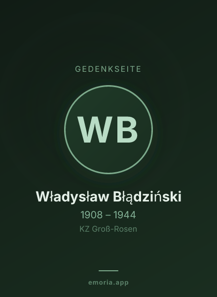 Gedenkportrait von Władysław Błądziński